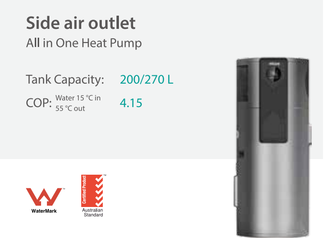 Side air outlet All in One Heat Pump