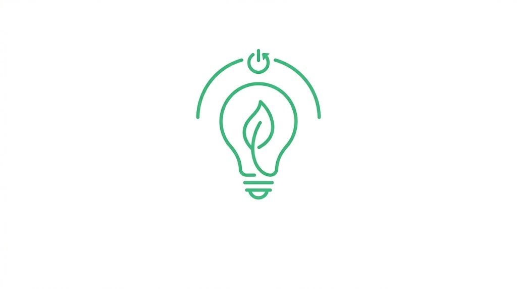 Minimalist-green-energy-saving-light-bulb-and-leaf-icon.